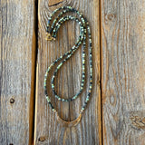 African Turquoise Beaded Choker, Dainty Crescent Moon Necklace, Handmade