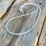 Aquamarine Beaded Choker - Sterling Silver, March Birthstone