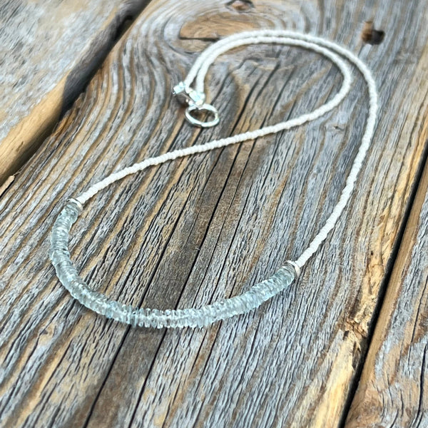 Aquamarine Beaded Choker - Sterling Silver, March Birthstone
