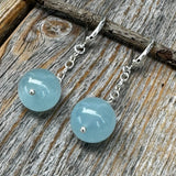 Aquamarine Sterling Silver Dangle Earrings, March Birthstone
