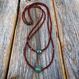 Aventurine Beaded Layering Necklace, Czech Glass, Handmade