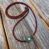 Aventurine Beaded Necklace – Handmade Boho Copper Clasp Jewelry