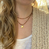Beaded Layering Necklace – 10K Gold Pendant, Czech Glass Beads