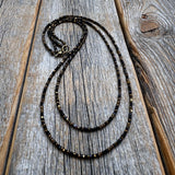 Black & Bronze Czech Glass Beaded Layered Necklace - Dainty Minimalist Jewelry