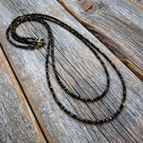Black & Bronze Czech Glass Beaded Layered Necklace - Dainty Minimalist Jewelry