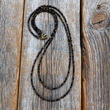 Black & Bronze Czech Glass Beaded Layered Necklace - Dainty Minimalist Jewelry