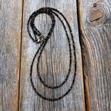Black & Bronze Czech Glass Beaded Layered Necklace - Dainty Minimalist Jewelry