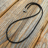 Black Seed Bead Choker Necklace, Minimalist Layering Jewelry, Sterling Silver Clasp