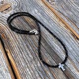 Black Spinel Cross Necklace | Sterling Silver Christian Jewelry