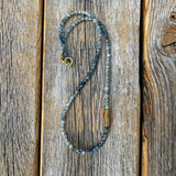 Blue Kyanite Beaded Necklace – 14K Gold-Plated Clasp, Handmade Jewelry