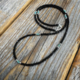 Boho Czech Glass Beaded Necklace, Sterling Silver Clasp