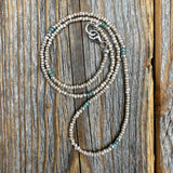 Boho Czech Glass Beaded Necklace, Sterling Silver Clasp
