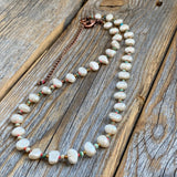 Boho Freshwater Pearl and Turquoise Necklace – Beaded Jewelry