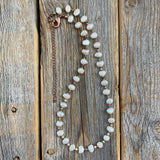 Boho Freshwater Pearl and Turquoise Necklace – Beaded Jewelry