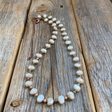 Boho Freshwater Pearl and Turquoise Necklace – Beaded Jewelry