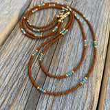 Boho Layered Beaded Necklace Set – Czech Glass, Turquoise, Gold-Filled