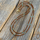 Boho Layered Beaded Necklace Set – Czech Glass, Turquoise, Gold-Filled