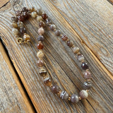 Botswana Agate Beaded Choker Necklace