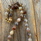 Botswana Agate Beaded Choker Necklace