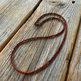 Brown Czech Glass Bead Choker | Antique Brass Clasp, Earthy Necklace