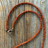 Brown Czech Glass Bead Choker | Antique Brass Clasp, Earthy Necklace