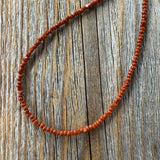 Brown Czech Glass Bead Choker | Antique Brass Clasp, Earthy Necklace