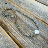 Coin Pearl Gemstone Necklace – Sterling Silver Layering Beaded Jewelry