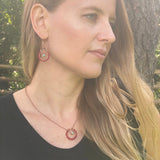 Coral and Turquoise Beaded Hoop Earrings – Handmade Copper Jewelry