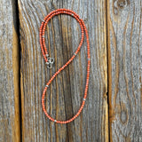 Dainty Angel Hair Coral Necklace, Sterling Silver Clasp, Layering Choker