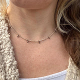 Dainty Beaded Choker | Minimalist Copper Dangle Necklace