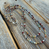 Dainty Gemstone Beaded Necklace, Sterling Silver Accents, Boho Jewelry