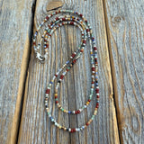 Dainty Gemstone Beaded Necklace, Sterling Silver Accents, Boho Jewelry