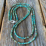Dainty Genuine Turquoise Necklace – Layered Boho Beaded Jewelry
