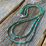 Dainty Genuine Turquoise Necklace – Layered Boho Beaded Jewelry
