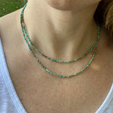 Dainty Genuine Turquoise Necklace – Layered Boho Beaded Jewelry