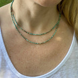 Dainty Genuine Turquoise Necklace – Layered Boho Beaded Jewelry