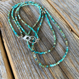 Dainty Genuine Turquoise Necklace – Layered Boho Beaded Jewelry