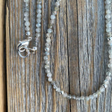 Dainty Labradorite Choker | Sterling Silver Accents, Custom Length