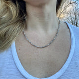 Dainty Labradorite Choker | Sterling Silver Accents, Custom Length