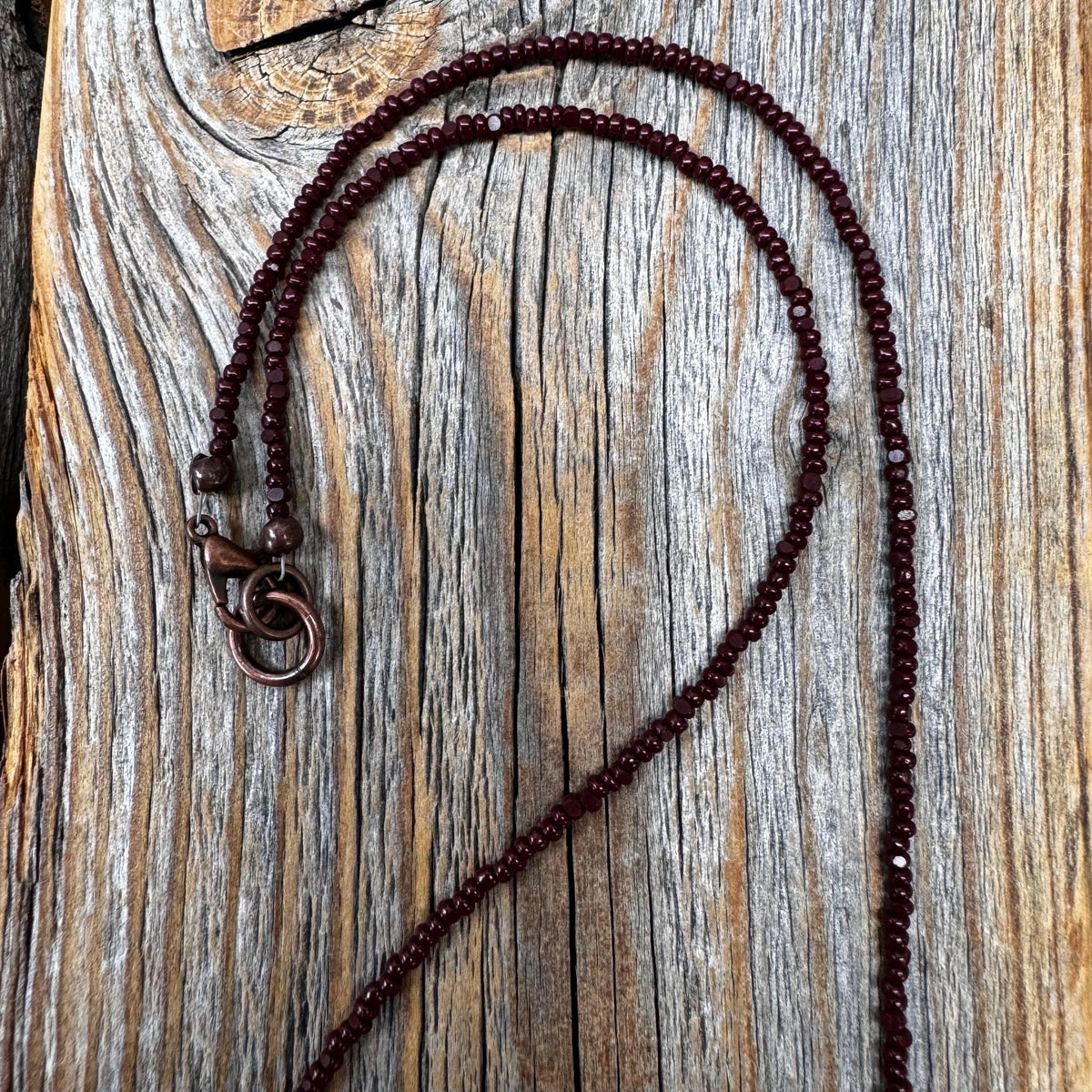 Earthy Jasper Beaded Necklace with Copper Clasp