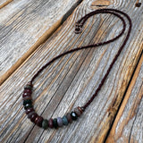 Earthy Jasper Beaded Necklace with Copper Clasp