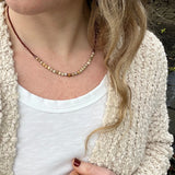 Fossil Coral Gemstone Necklace, Earthy Brown Beaded Layering Jewelry