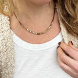 Fossil Coral Gemstone Necklace, Earthy Brown Beaded Layering Jewelry