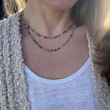 Gemstone Beaded Necklace: Sterling Silver-Plated, Layered Boho Style