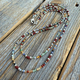 Gemstone Beaded Necklace: Sterling Silver-Plated, Layered Boho Style