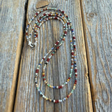 Gemstone Beaded Necklace: Sterling Silver-Plated, Layered Boho Style