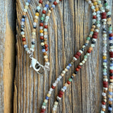 Gemstone Beaded Necklace: Sterling Silver-Plated, Layered Boho Style
