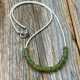 Genuine Peridot Beaded Necklace, Sterling Silver Clasp, August Birthstone