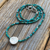 Genuine Turquoise Beaded Necklace – Sterling Silver Accent Bead