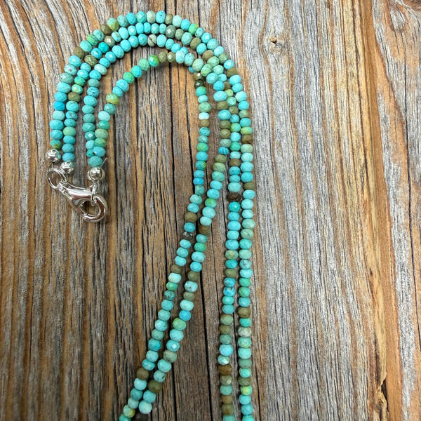 Genuine Turquoise Layered Necklace, Dainty Double Strand Boho Jewelry